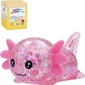 Axolotl Squishy Toy,Lying Pose Axolotl Squishy Toy for Kids & Adults